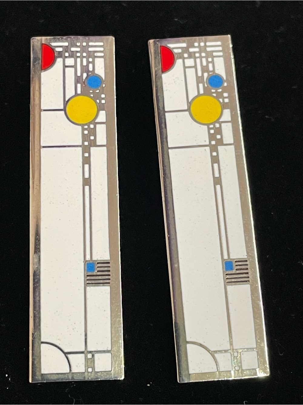 Vintage Acne Studio Frank Lloyd Wright “Conley #1” cloisonné enamel earrings